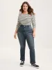 Rolled Cuff Straight-Leg Jeans sold by Bloomchic