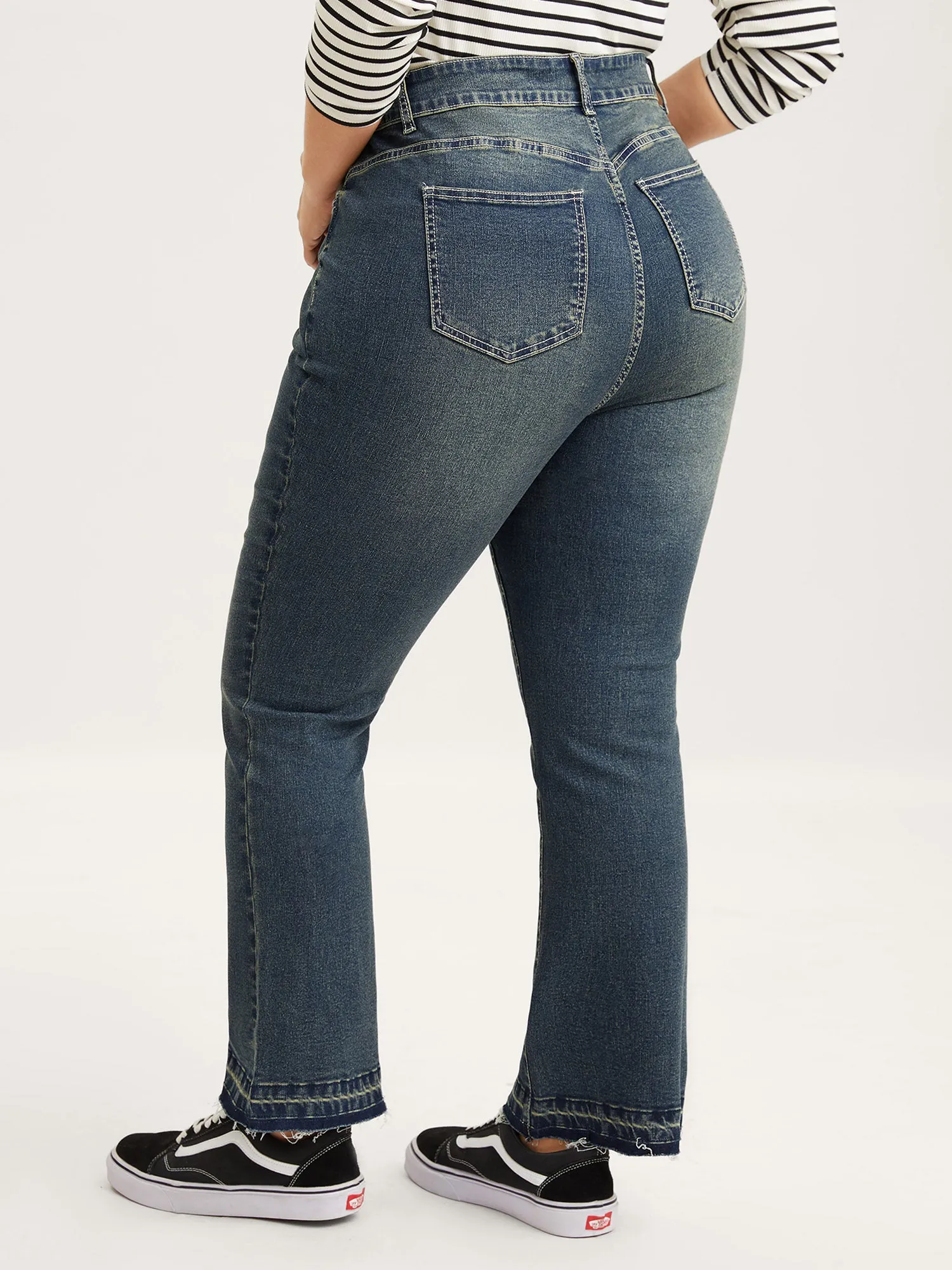 Rolled Cuff Straight-Leg Jeans sold by Bloomchic product image thumbnail 4