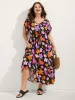 Colorful Floral Print Waist-Tie Midi Dress sold by Bloomchic