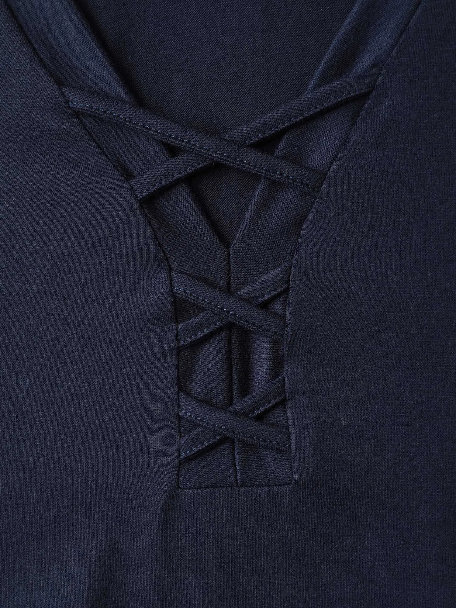 Supersoft Neck Tie-Up Pockets Midi Dress sold by Bloomchic product image thumbnail 5