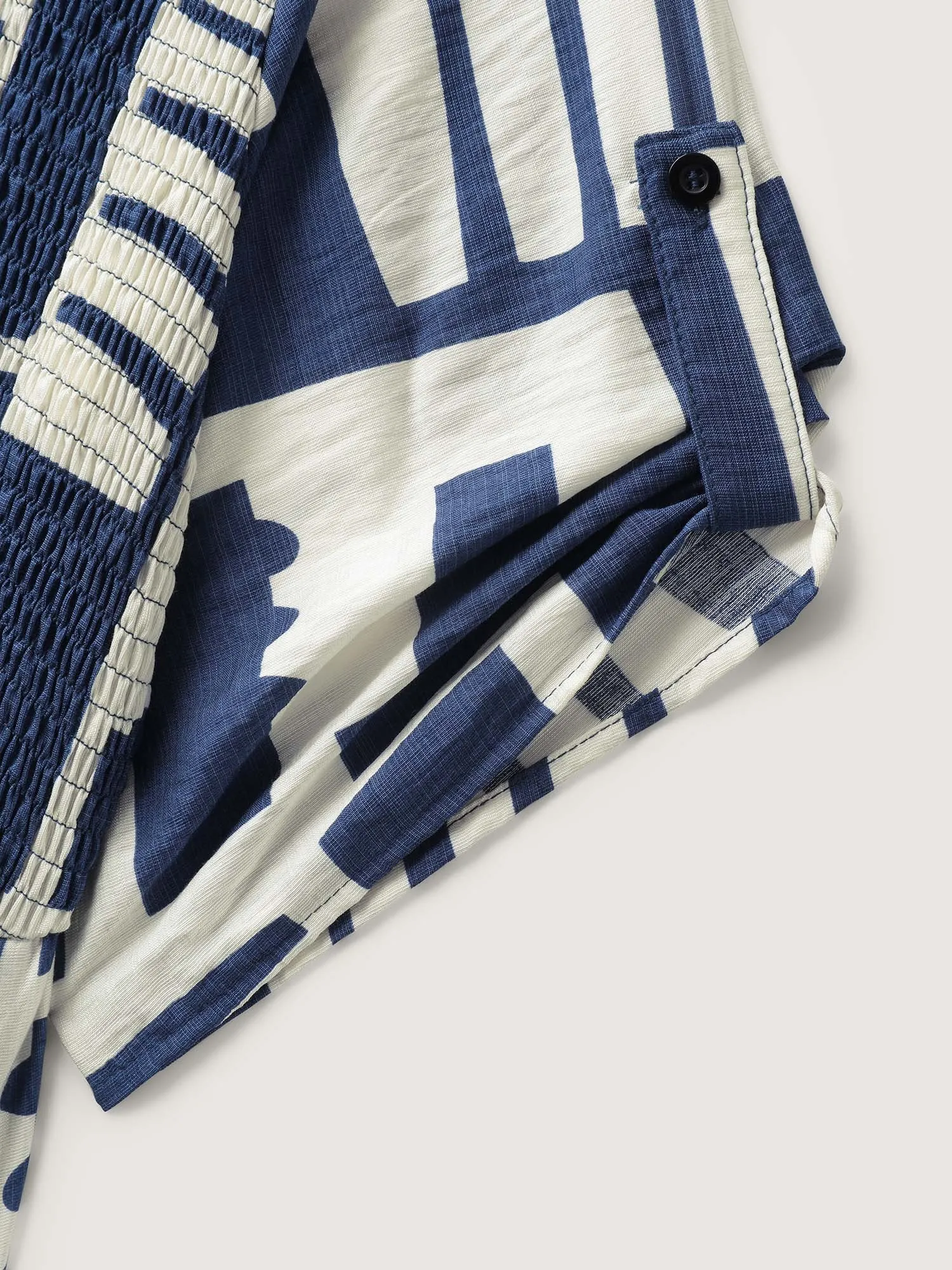 Rayon Geometric Print Shirred Bust Midi Dress sold by Bloomchic product image thumbnail 5