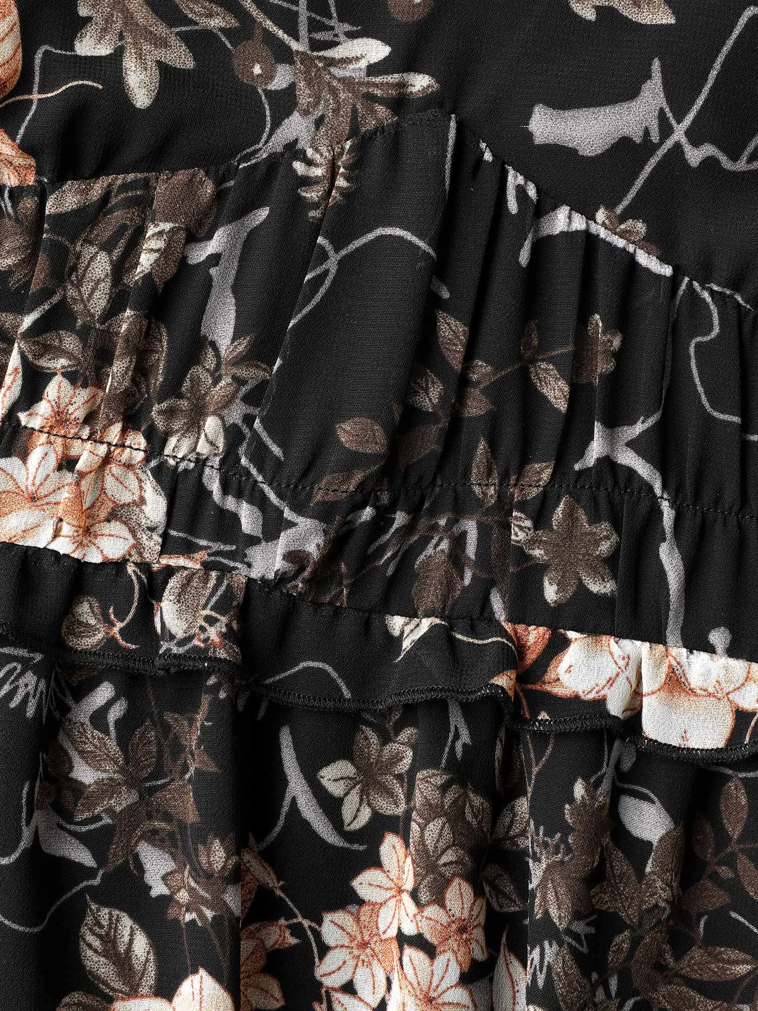 Chiffon Floral Print Tiered Slit Midi Dress sold by Bloomchic product image thumbnail 5