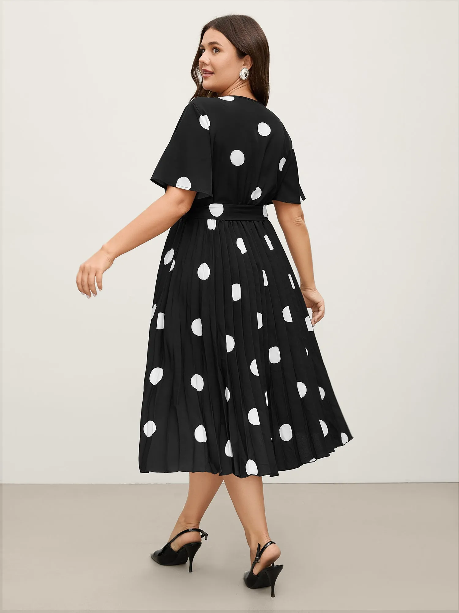 Polka Dots Stretchy Waist Midi Dress sold by Bloomchic product image thumbnail 4