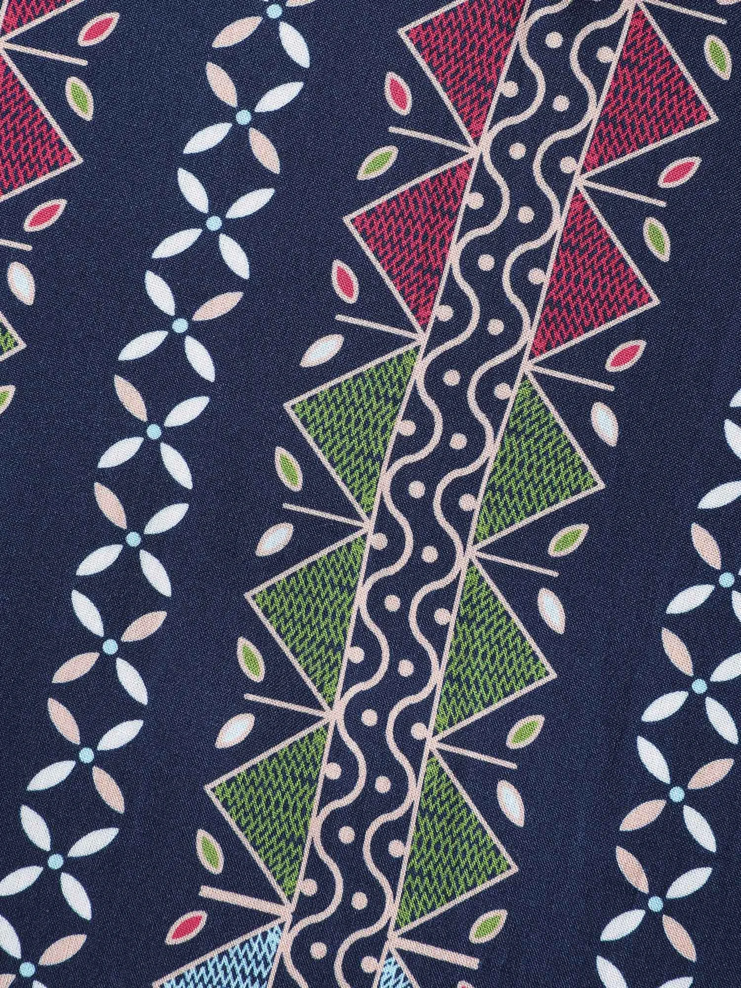 Geometric Colorful Trim Flowy Midi Dress sold by Bloomchic product image thumbnail 5