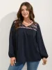 Colorful Boho Neck-Tie Puffy Sleeve Blouse sold by Bloomchic