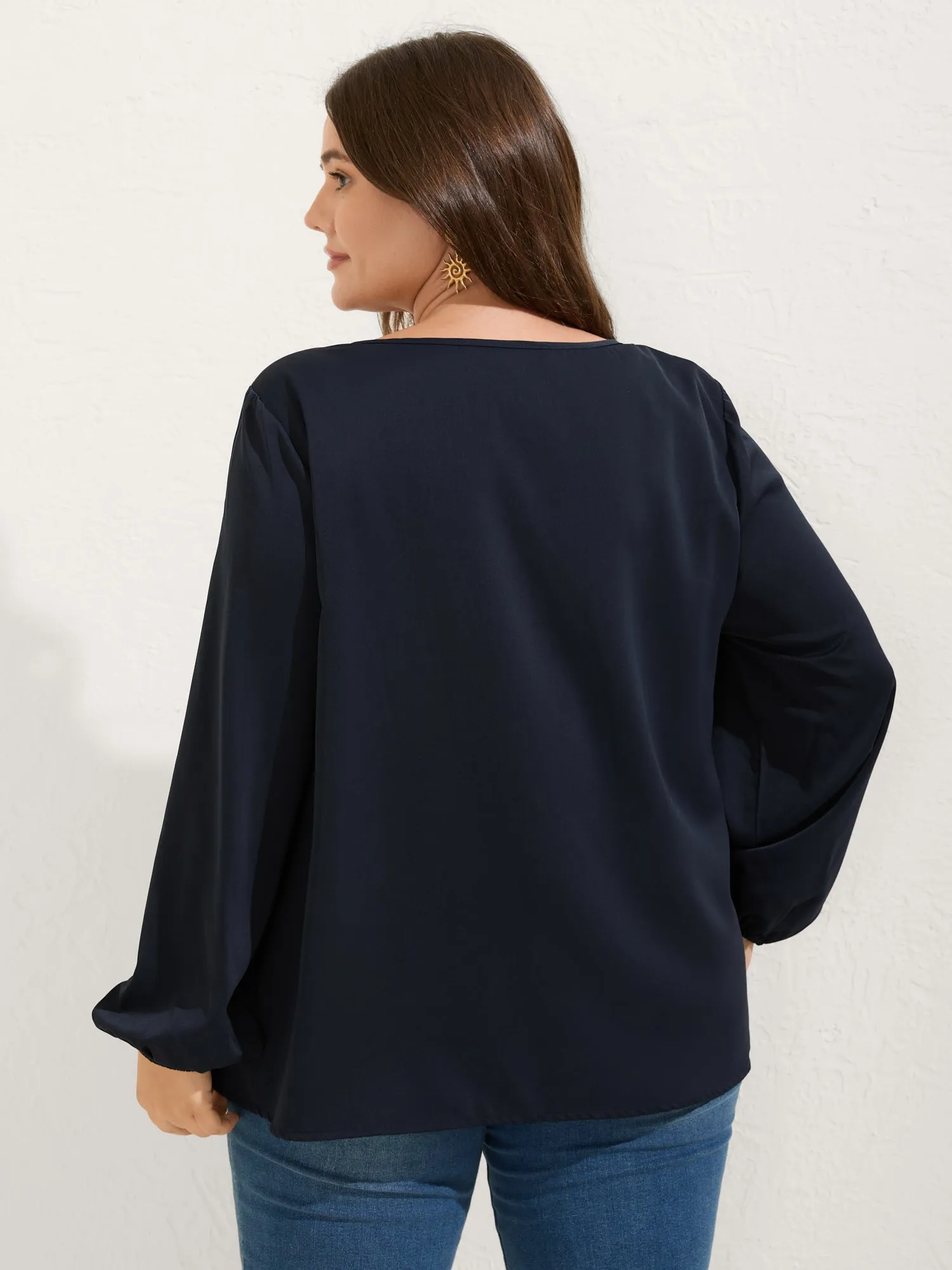 Colorful Boho Neck-Tie Puffy Sleeve Blouse sold by Bloomchic product image thumbnail 4