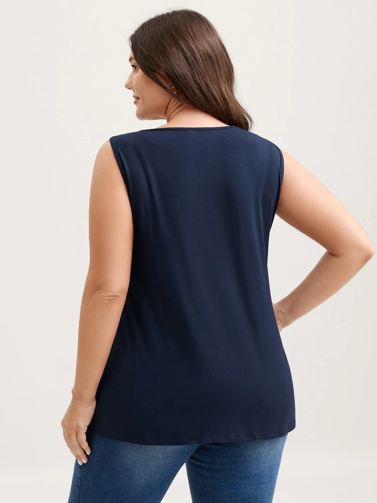 Supersoft Pleated V-Neck Tank Top sold by Bloomchic product image thumbnail 5