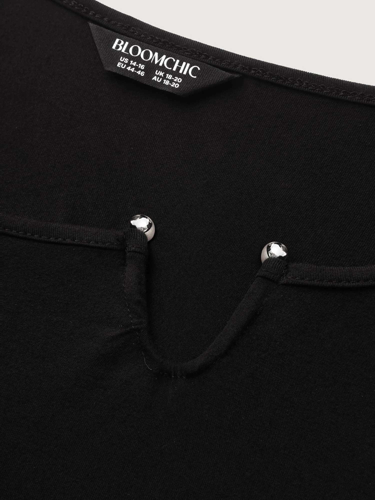 Supersoft Neckline Metal Cuff Pleated Solid Top sold by Bloomchic product image thumbnail 5