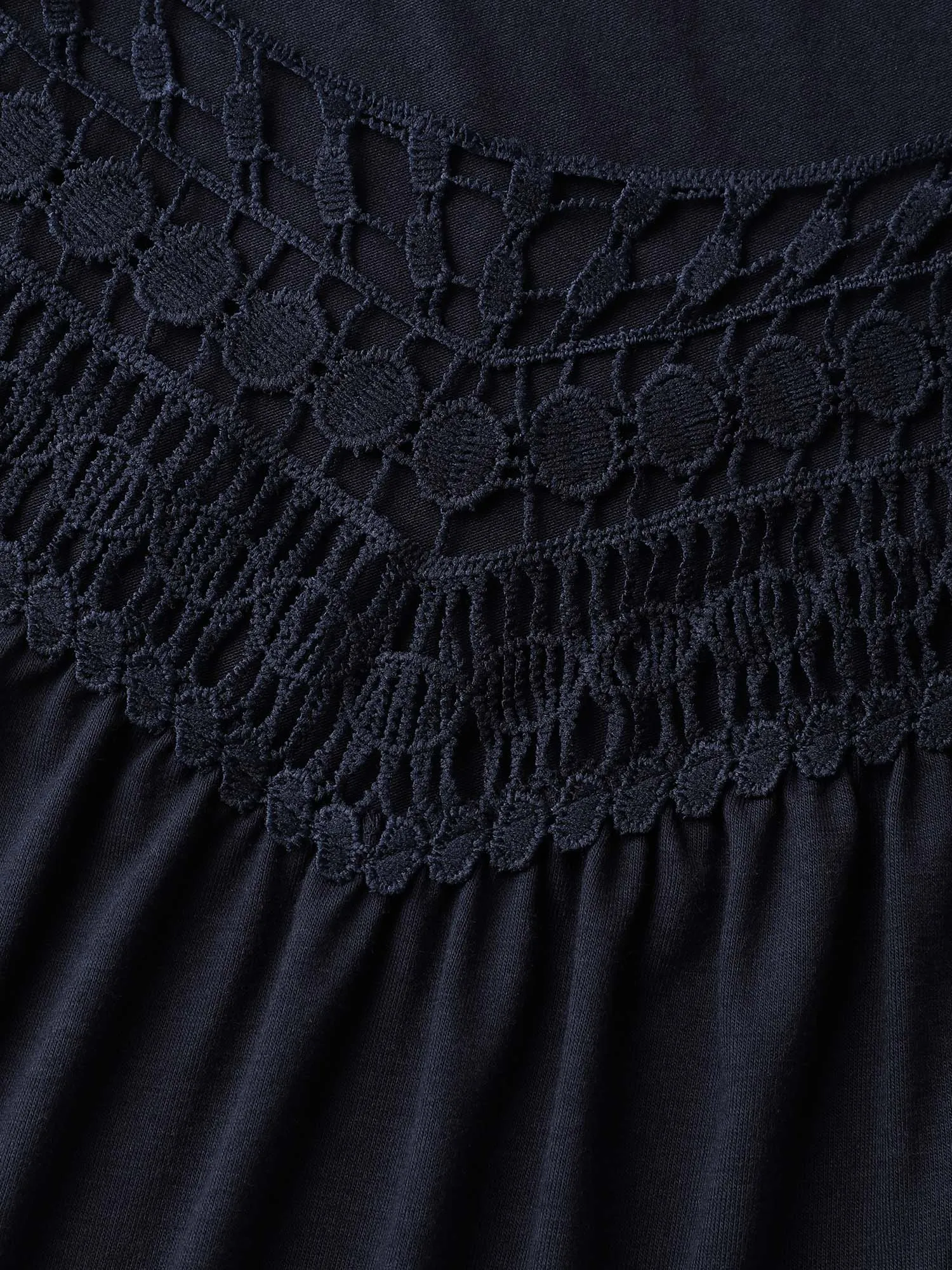 Supersoft Neckline Sheer Lace Neck T-Shirt sold by Bloomchic product image thumbnail 5