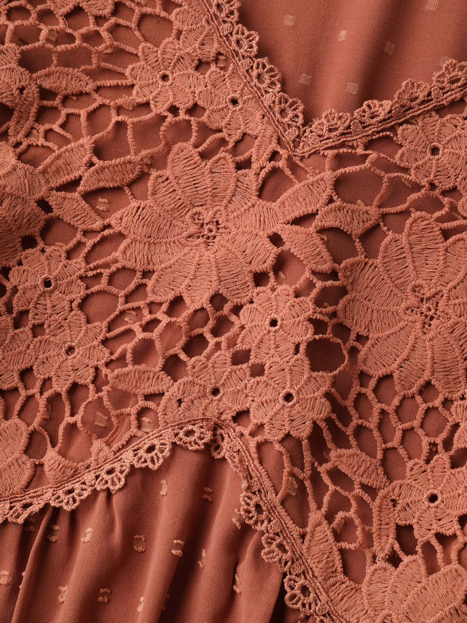 Lace Textured Cinched-Flared Waist Blouse sold by Bloomchic product image thumbnail 5