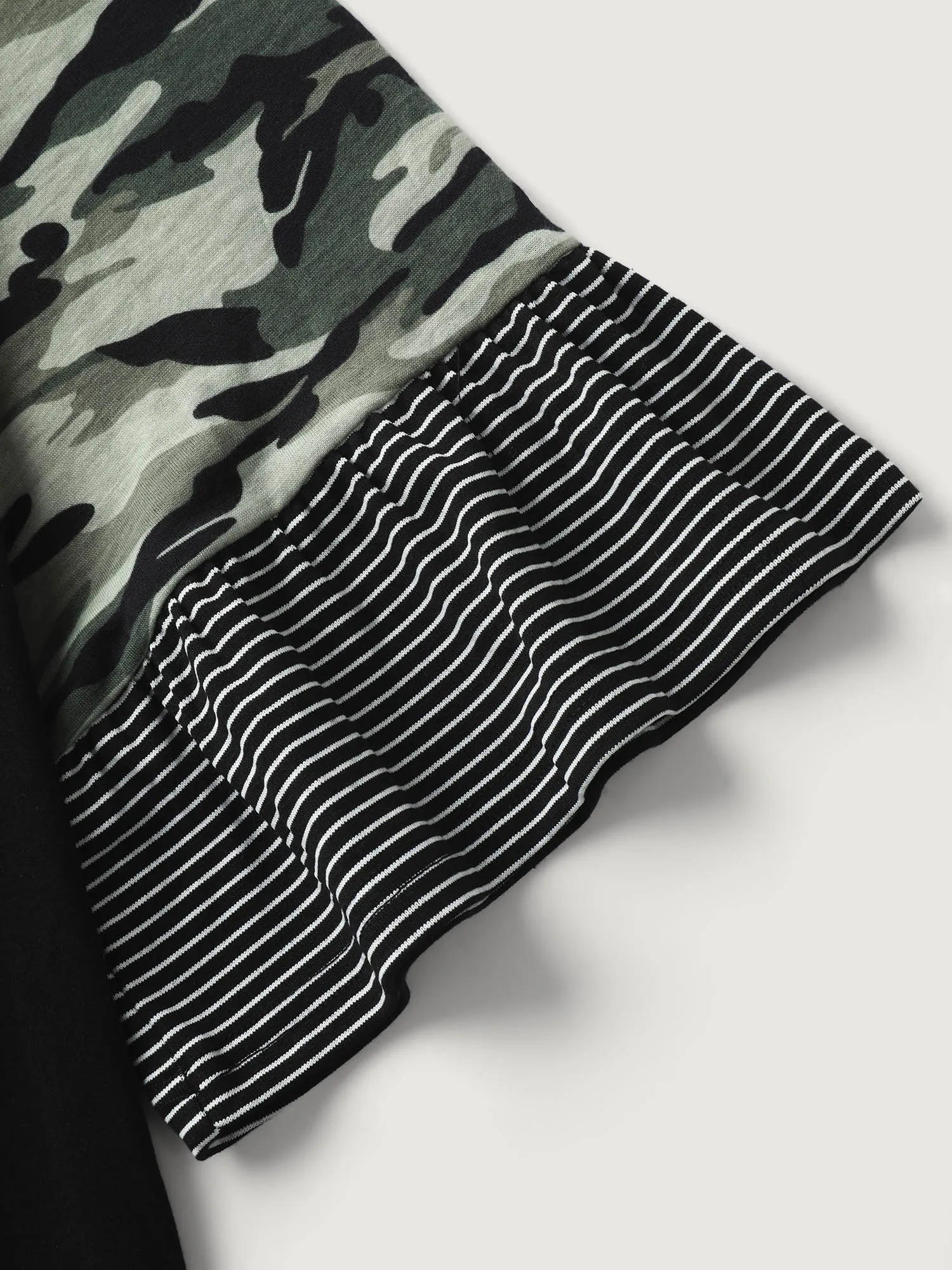 Supersof Camouflage Sleeve Contrast T-Shirt sold by Bloomchic product image thumbnail 5