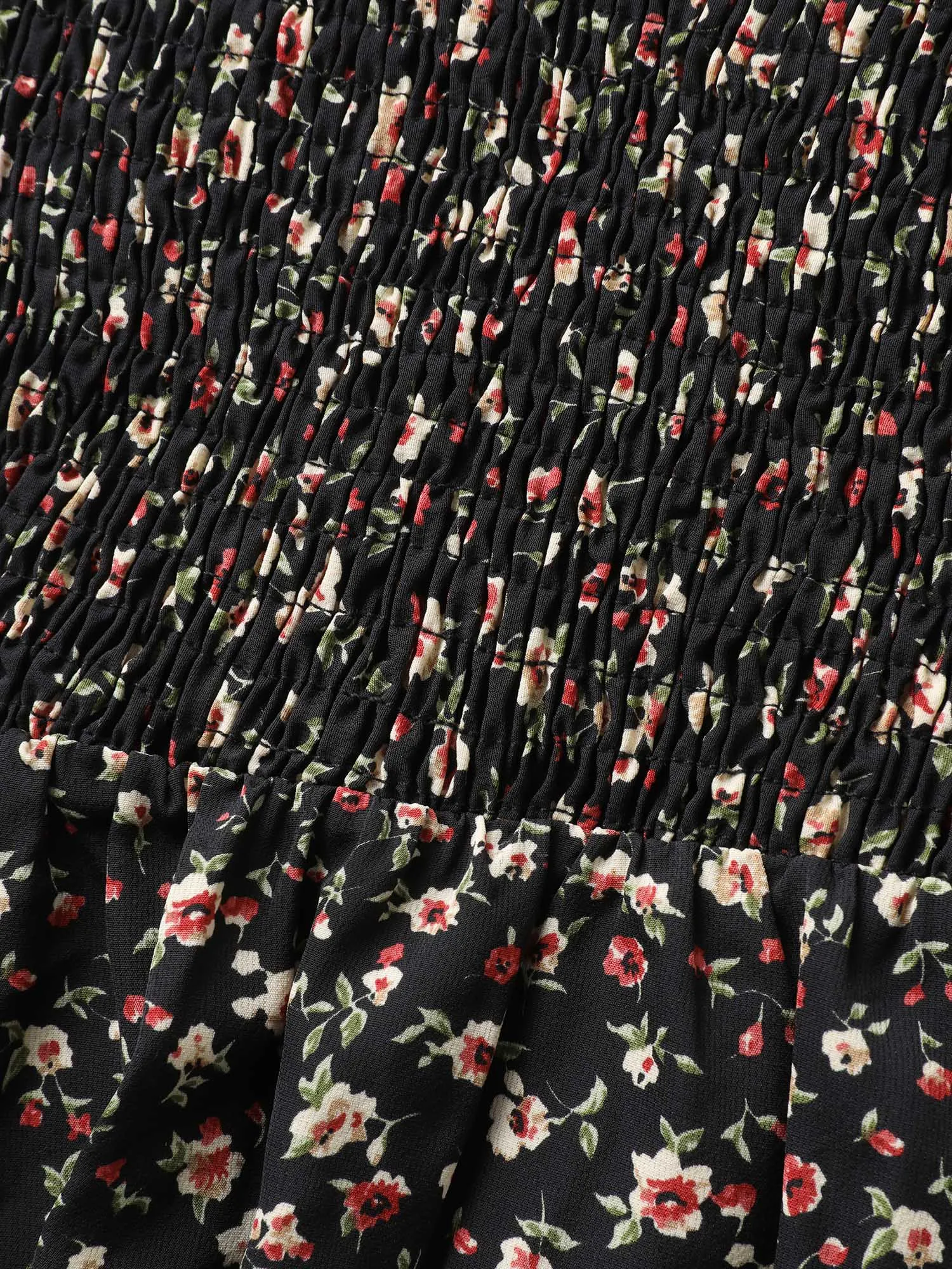 Floral Print Shirred Bodice Puff Sleeve Blouse sold by Bloomchic product image thumbnail 5