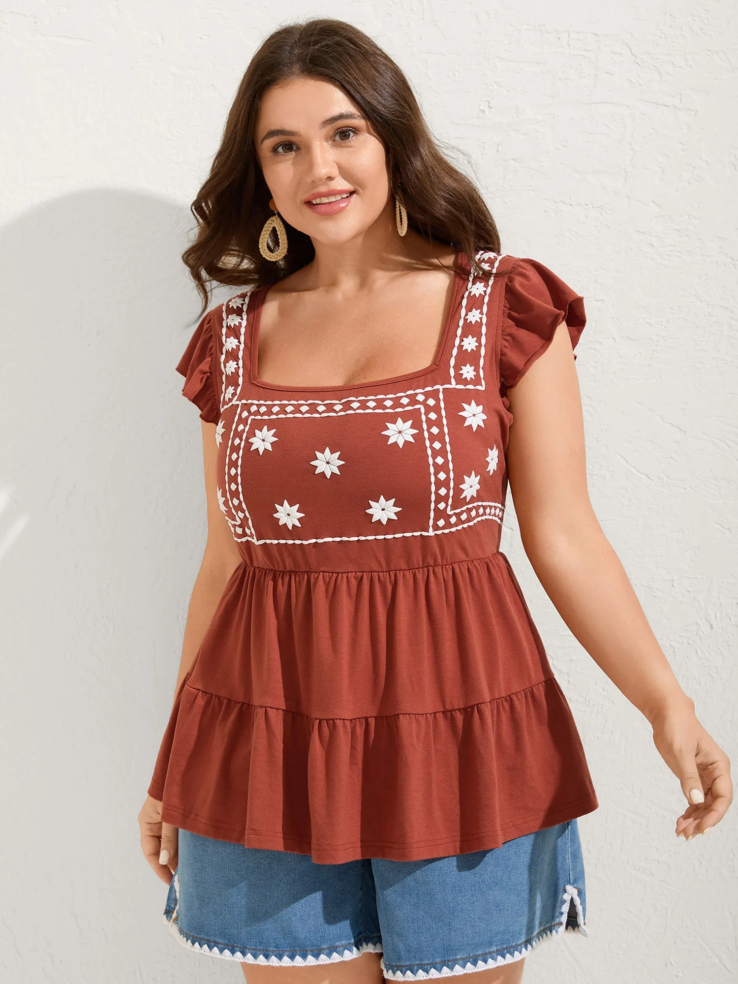 Supersoft Ruffle Pleated Layered Knit Top sold by Bloomchic product image thumbnail 2