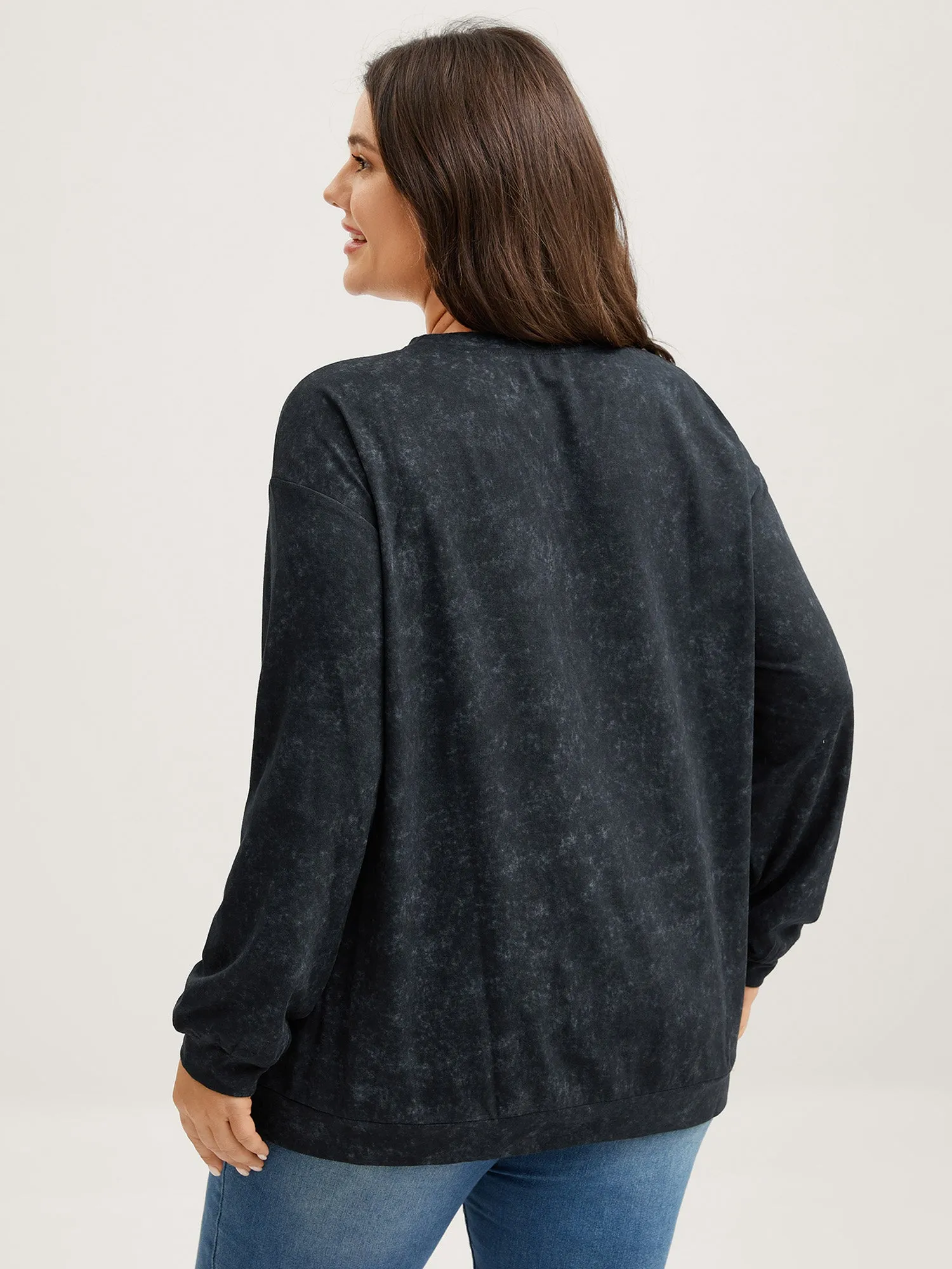 Celestial Print Vintage Solid Sweatshirt sold by Bloomchic product image thumbnail 4