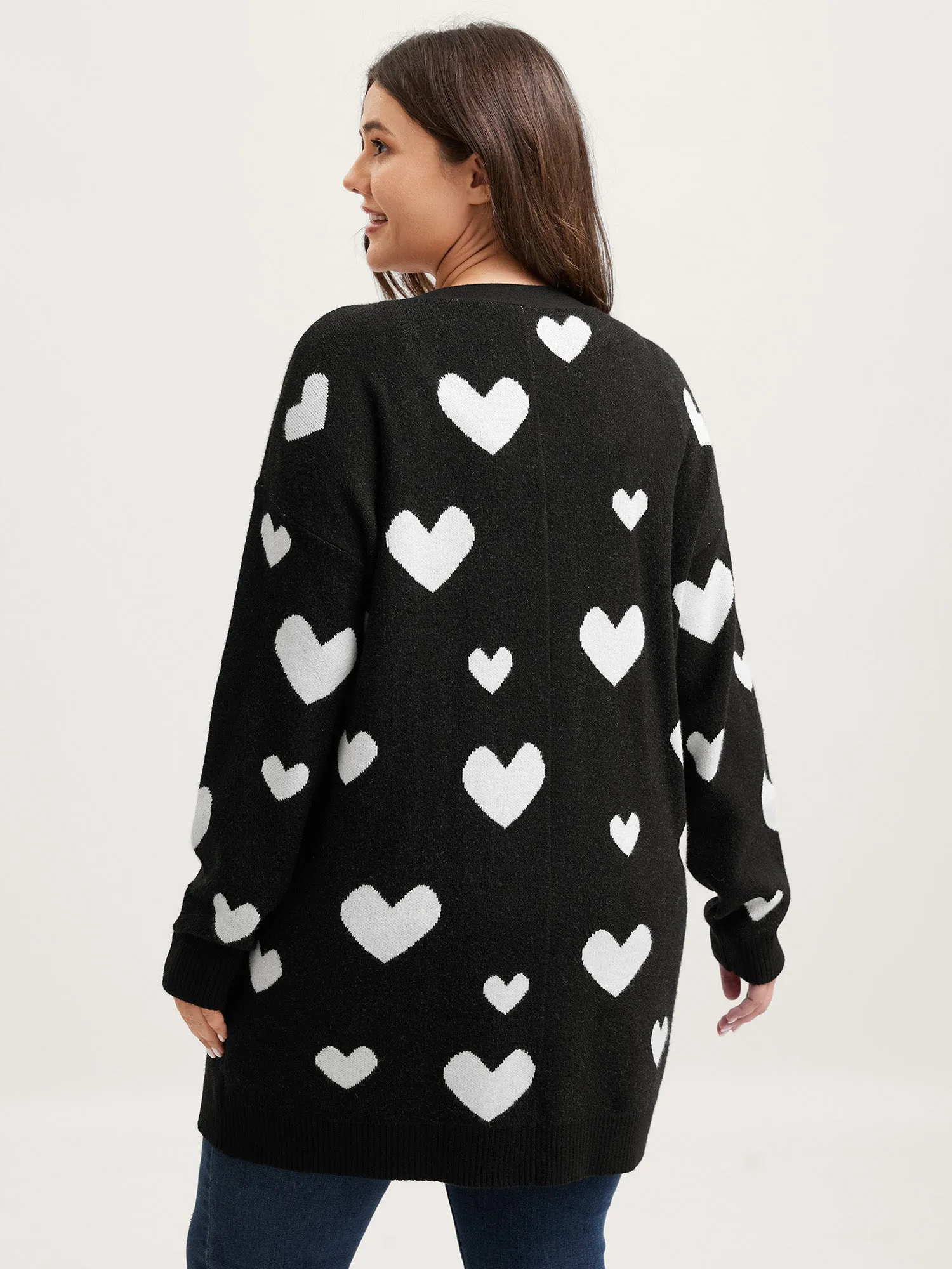 Love Jacquard Pockets Knit Cardigan sold by Bloomchic product image thumbnail 4