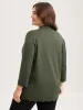 Supersoft Scalloped Trim Three-Quarter Sleeve Cardigan sold by Bloomchic