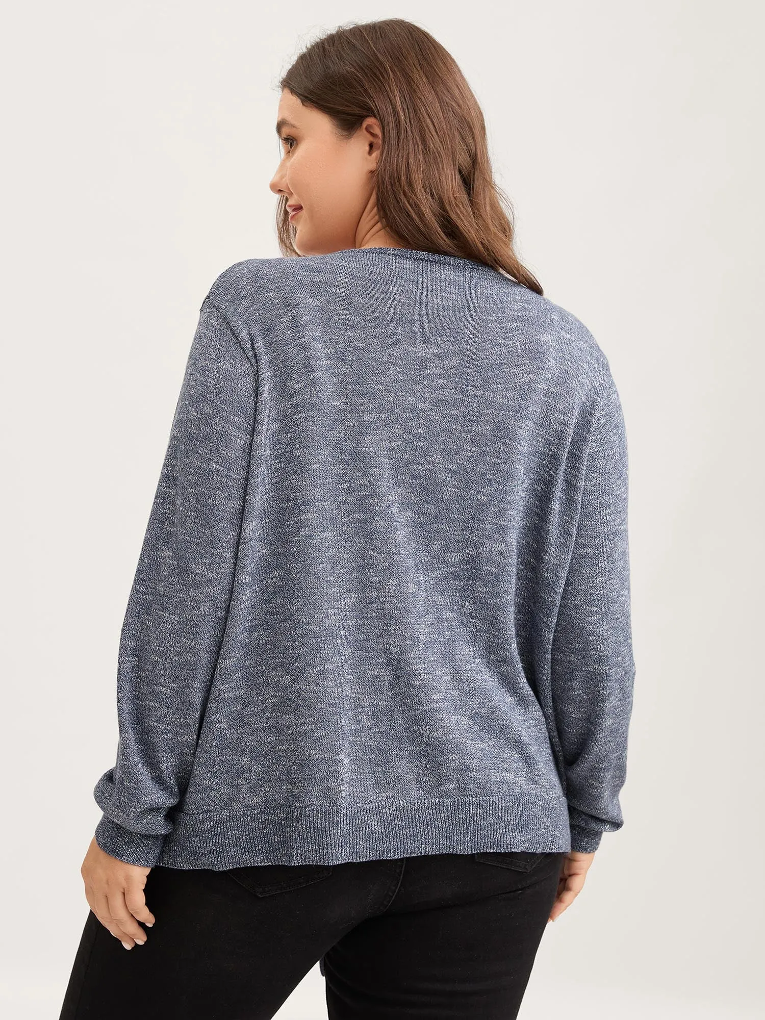 Heather Tab Sleeve Irregular Hem Knit Cardigan sold by Bloomchic product image thumbnail 5