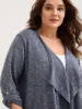Heather Tab Sleeve Irregular Hem Knit Cardigan sold by Bloomchic