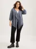 Heather Tab Sleeve Irregular Hem Knit Cardigan sold by Bloomchic