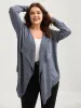 Heather Tab Sleeve Irregular Hem Knit Cardigan sold by Bloomchic