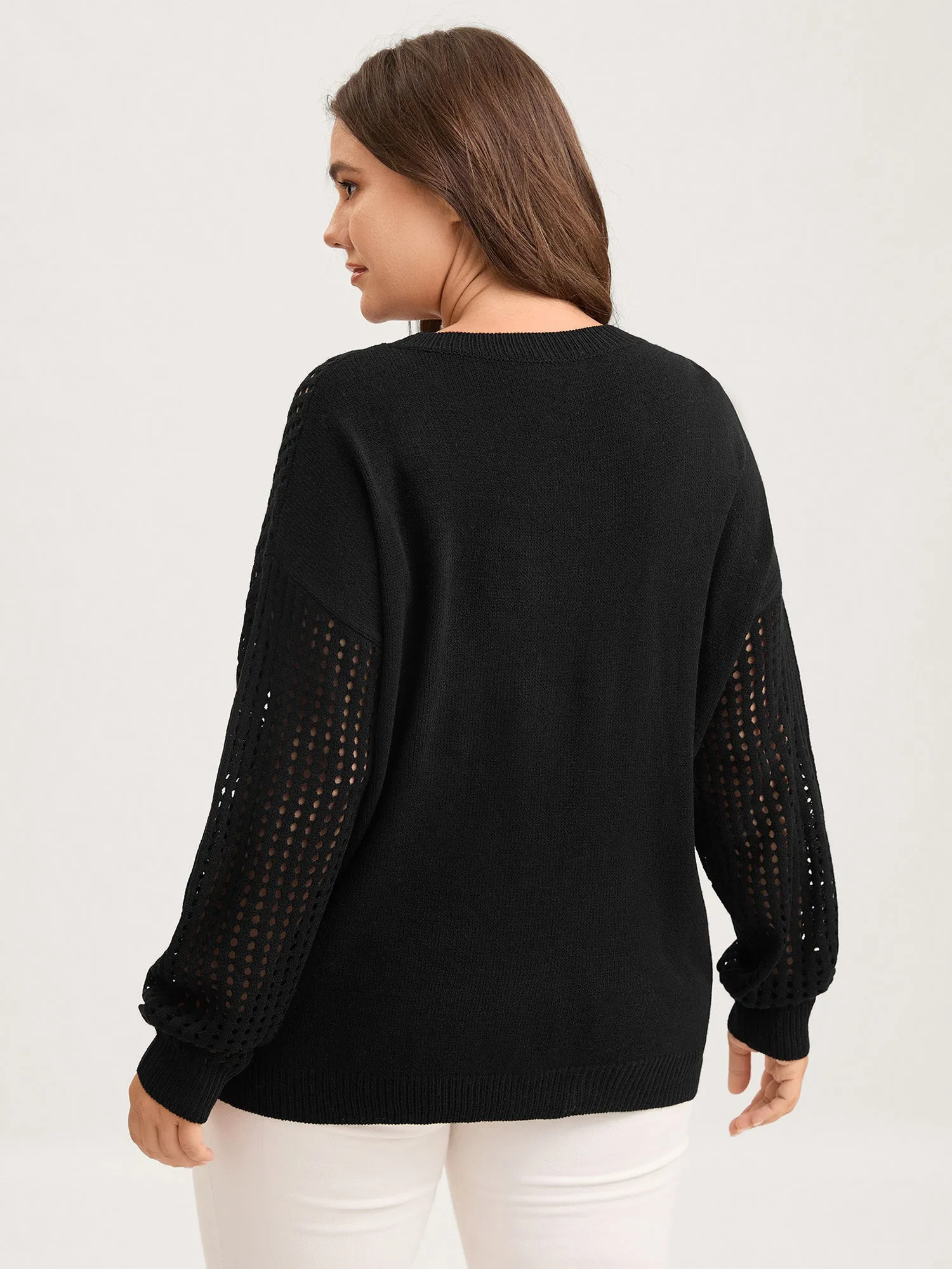 Jacquard Cut-Out Solid Pullover sold by Bloomchic product image thumbnail 4