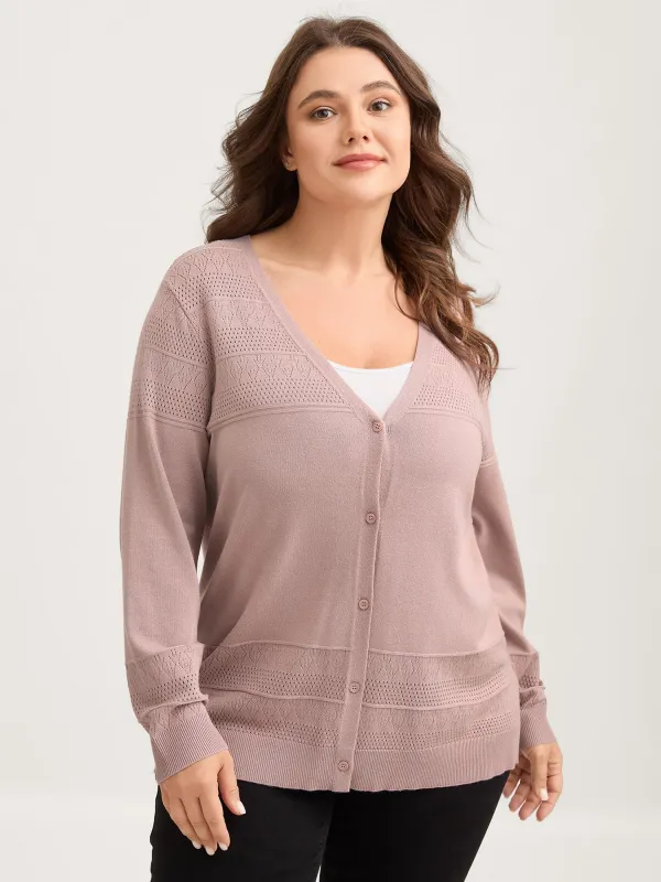 Supersoft Textured Button Long Sleeve Knit Cardigan sold by Bloomchic