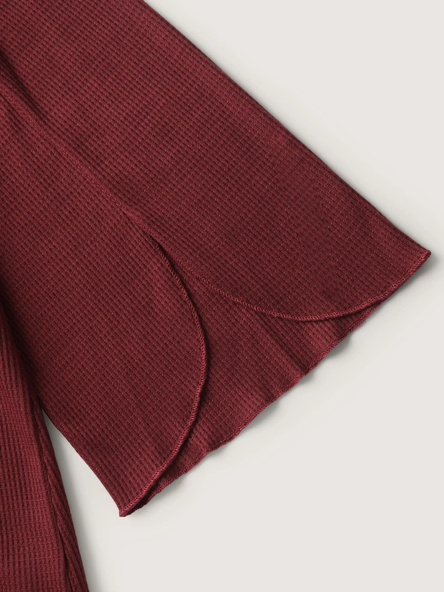 Split Bell Sleeve Waffle T-Shirt sold by Bloomchic product image thumbnail 5