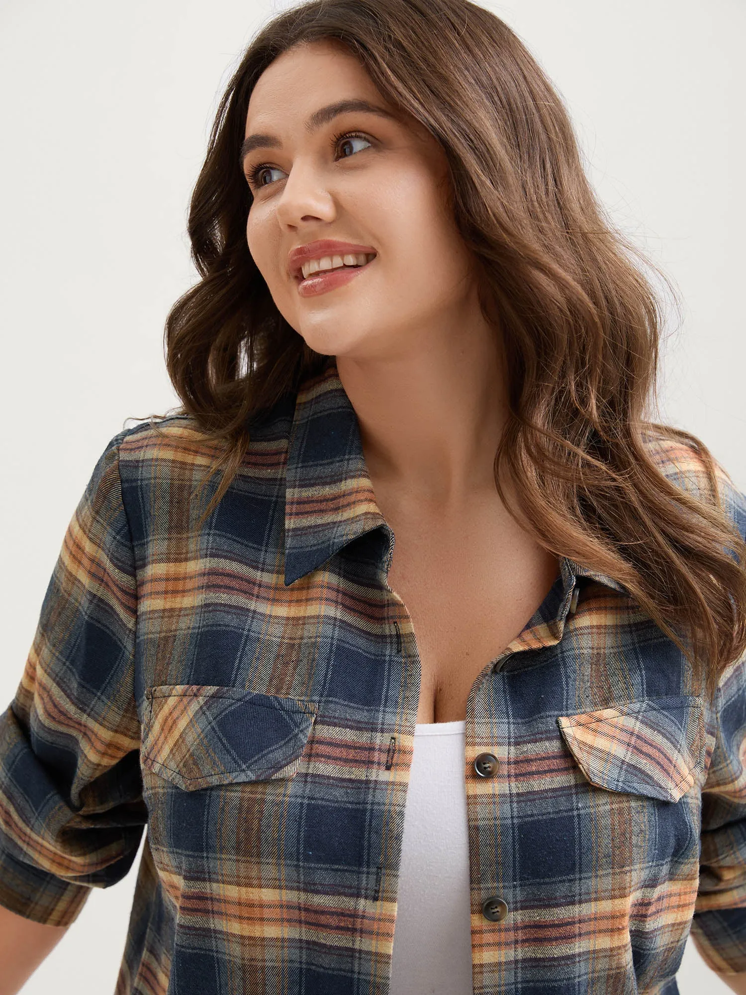 Plaid Print Button Down Shirt sold by Bloomchic