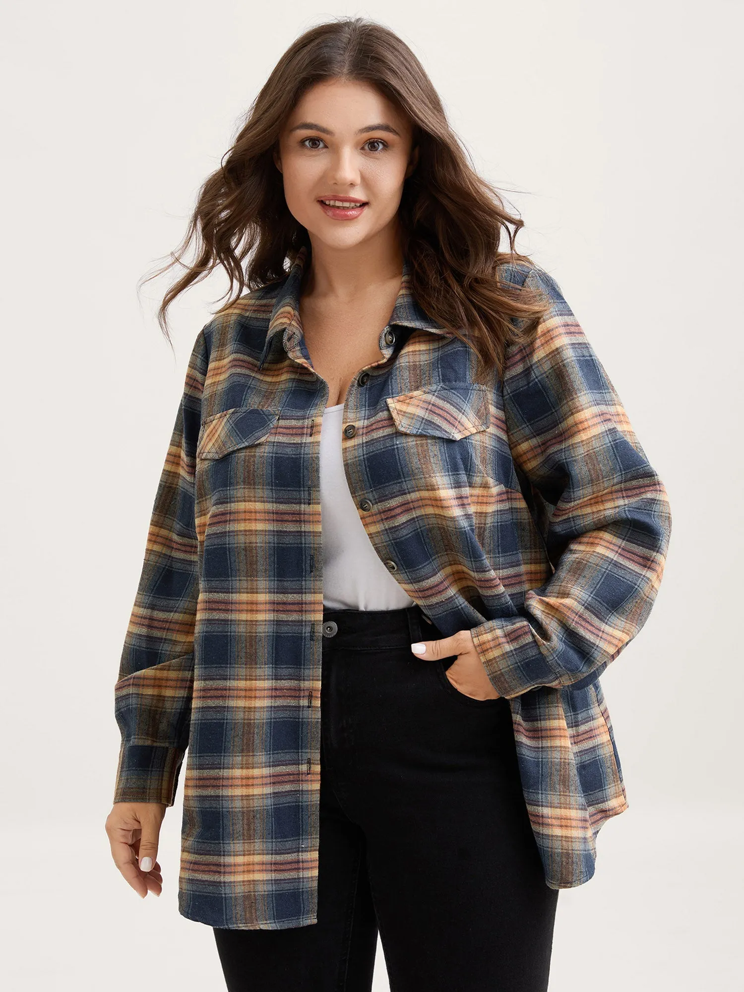 Plaid Print Button Down Shirt sold by Bloomchic product image thumbnail 2