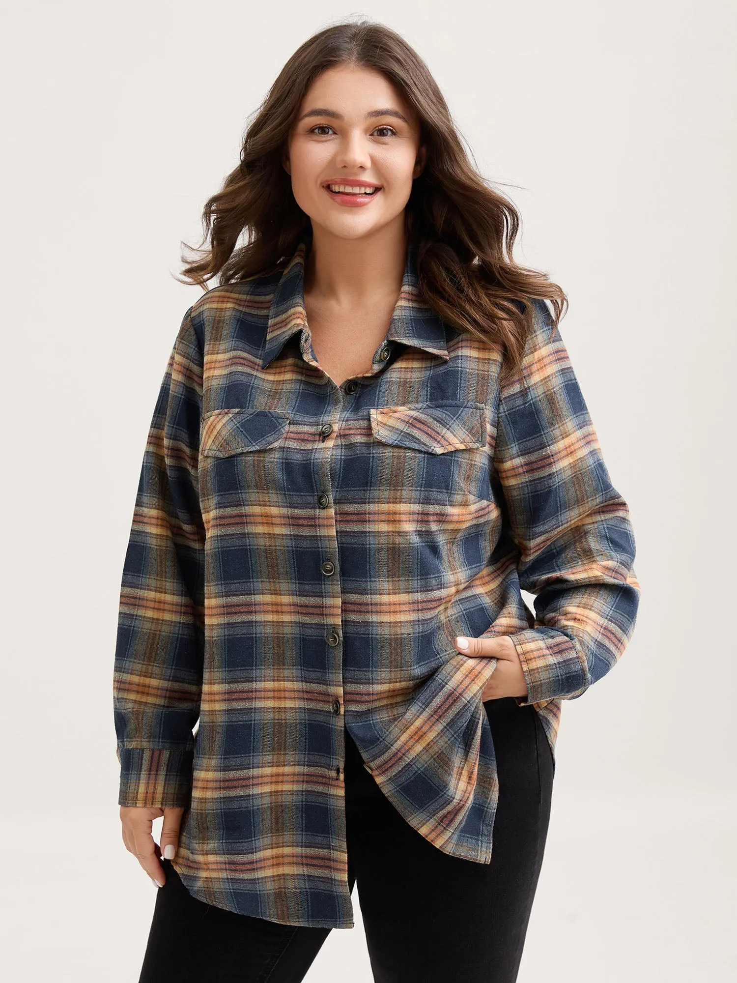 Plaid Print Button Down Shirt sold by Bloomchic product image thumbnail 4
