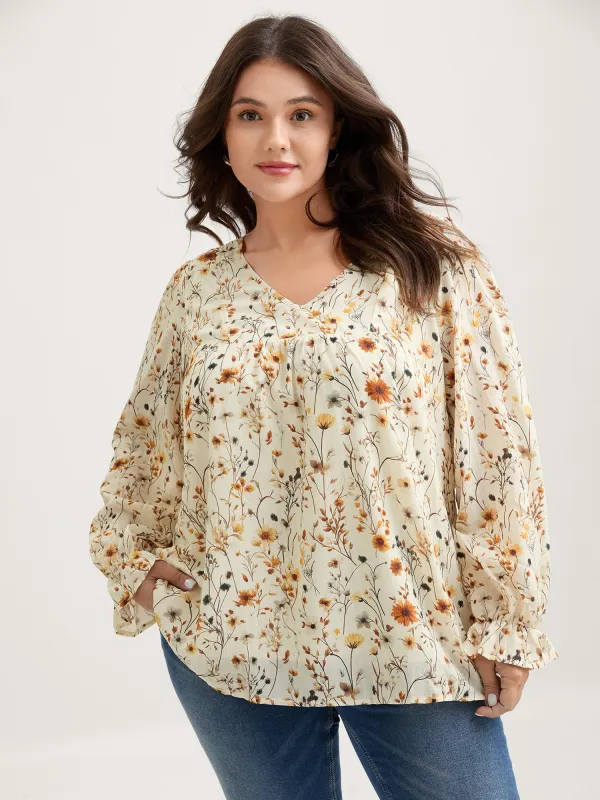 Floral Print Long Sleeve Blouse sold by Bloomchic