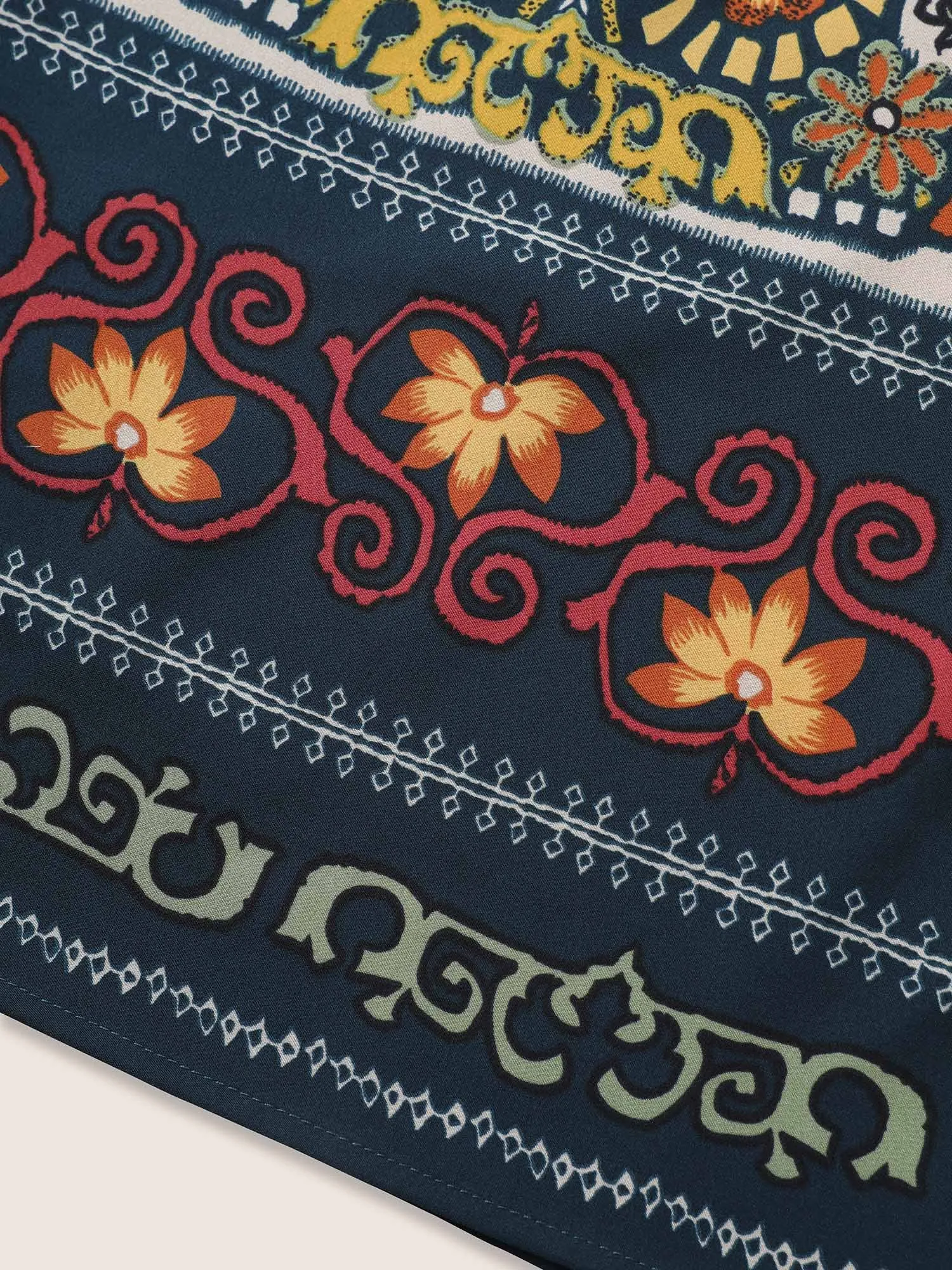 Boho Print Lace Up Bell Sleeve Blouse sold by Bloomchic product image thumbnail 5