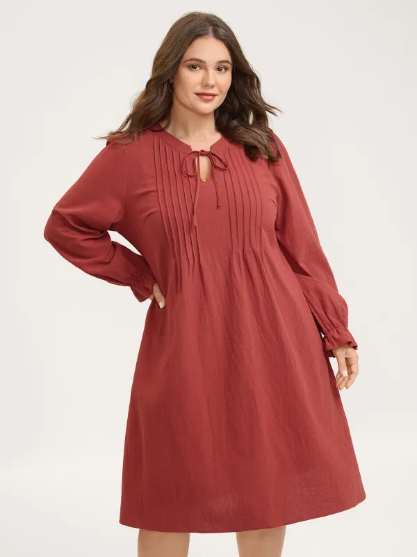 Pure Cotton Pleated Pockets Midi Dress sold by Bloomchic