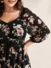 Chiffon Floral Triangular Waist Cinched Maxi Dress sold by Bloomchic
