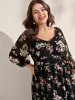 Chiffon Floral Triangular Waist Cinched Maxi Dress sold by Bloomchic