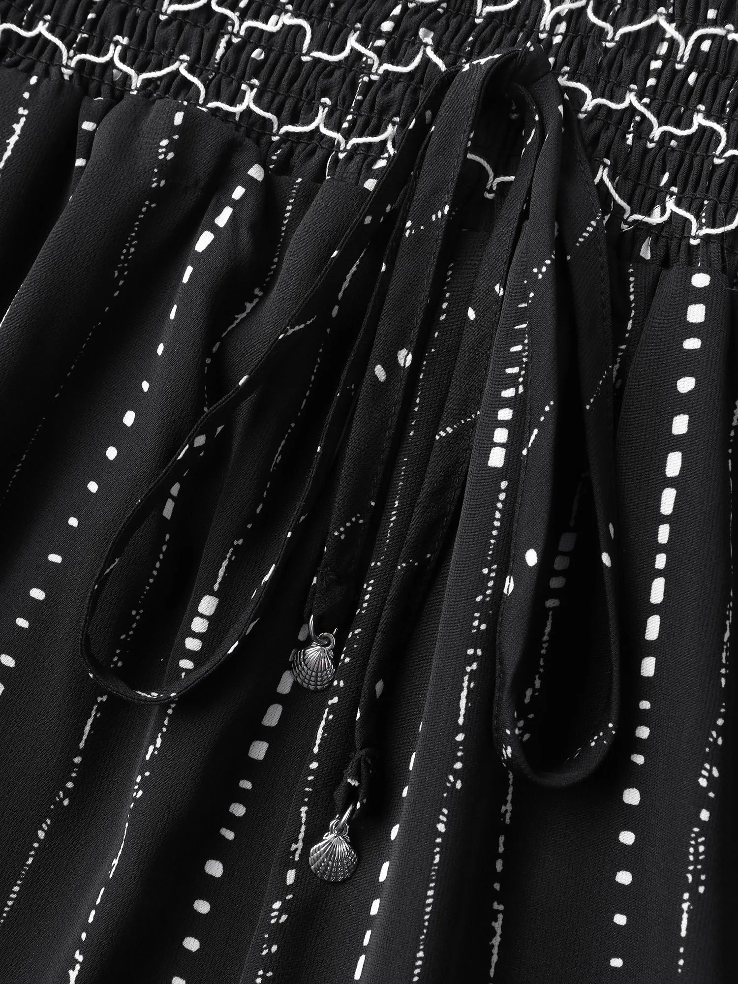 Striped Print Shirred Waist Wide-Leg Pants sold by Bloomchic product image thumbnail 5