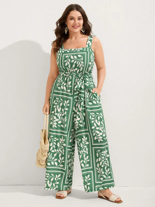 Floral Print Gathered Back Cami Jumpsuit sold by Bloomchic