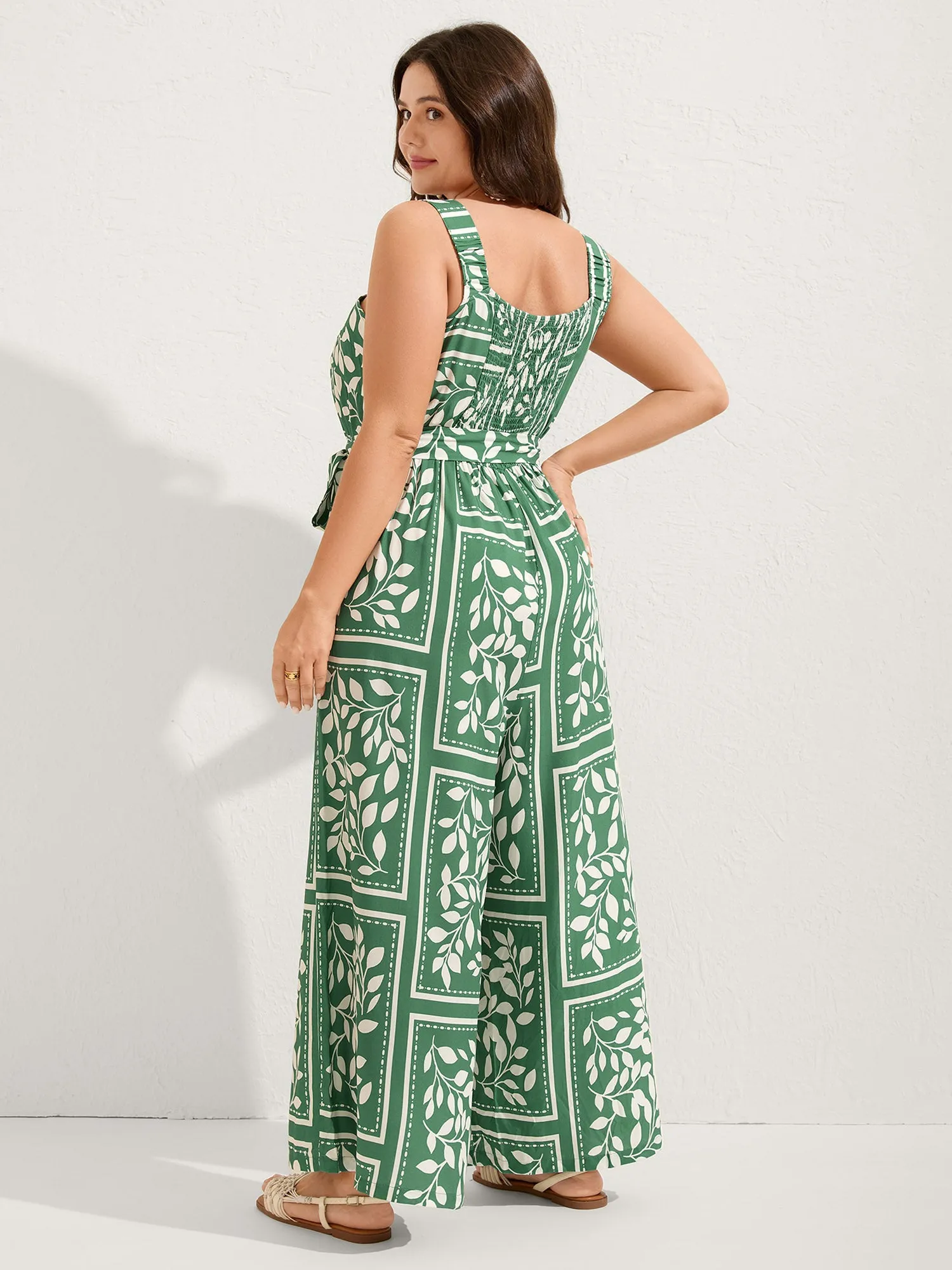 Floral Print Gathered Back Cami Jumpsuit sold by Bloomchic product image thumbnail 4