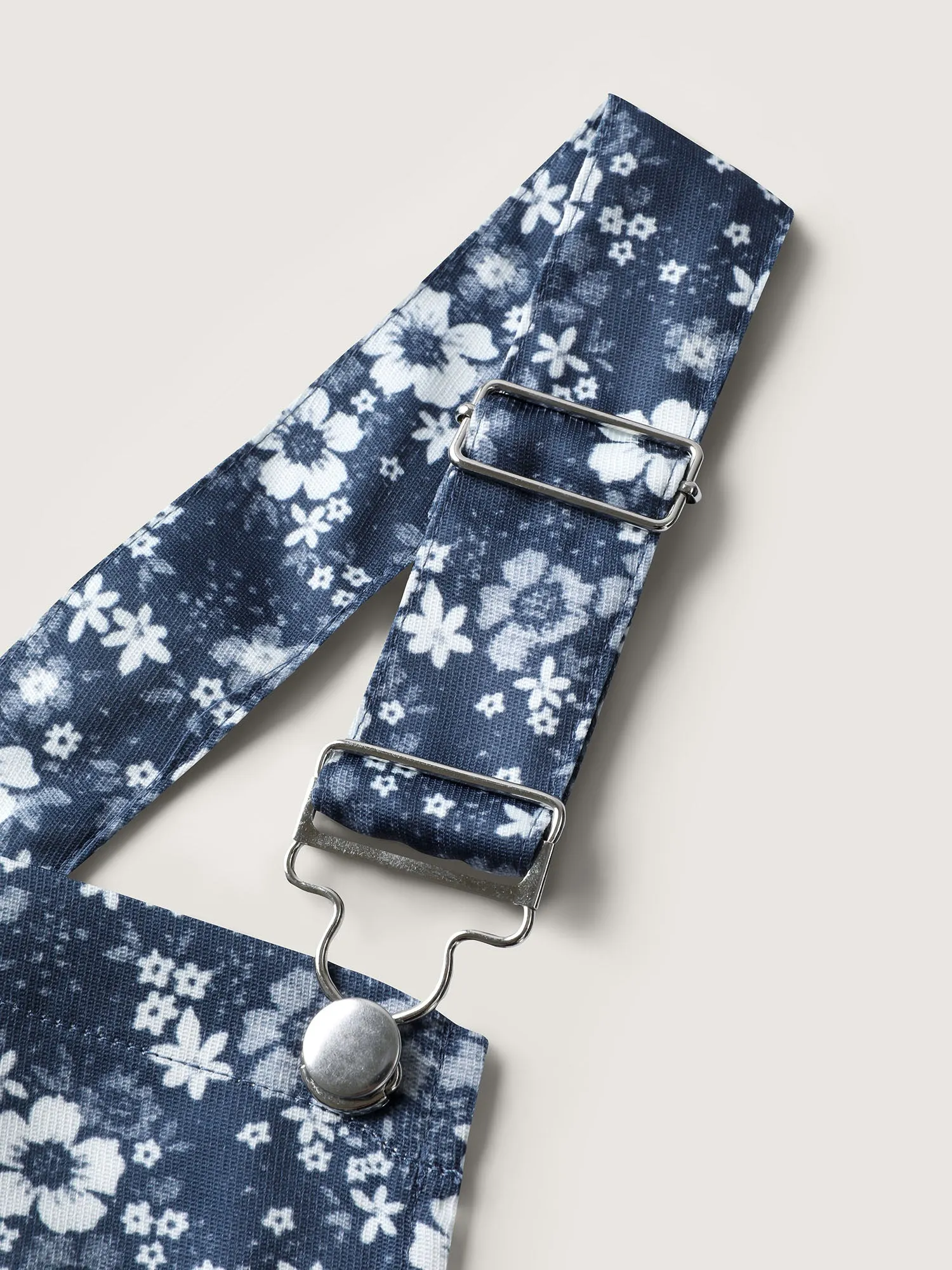 Floral Overall Straps Stretchy Waist Midi Dress sold by Bloomchic product image thumbnail 5