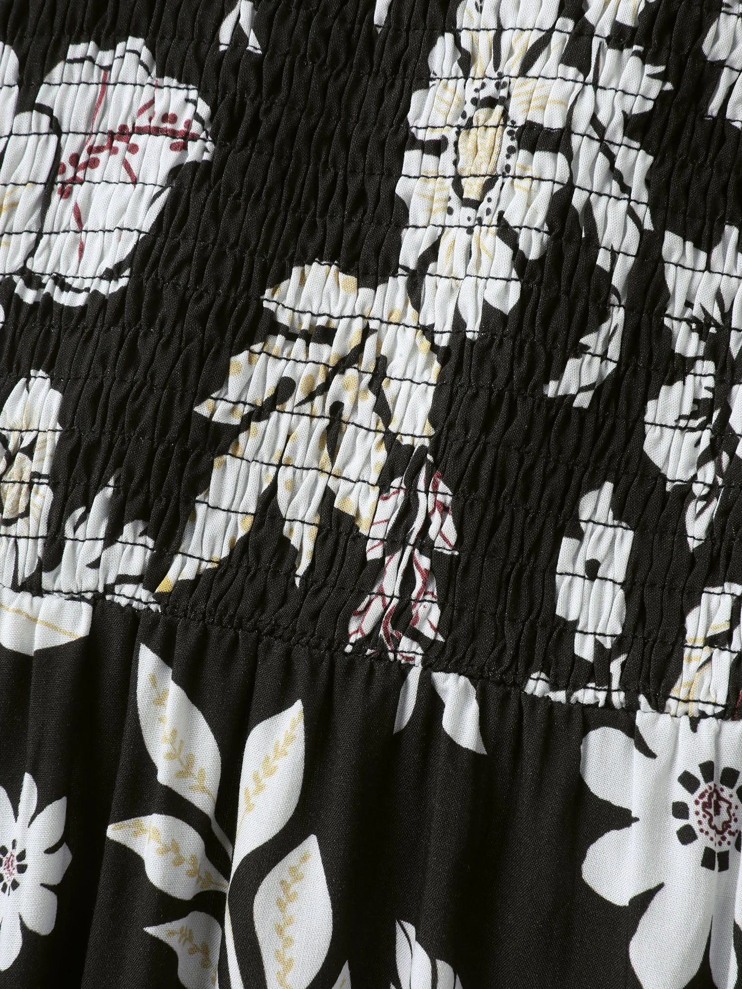 Floral Print Slit Shirred Bodice Midi Dress sold by Bloomchic product image thumbnail 5