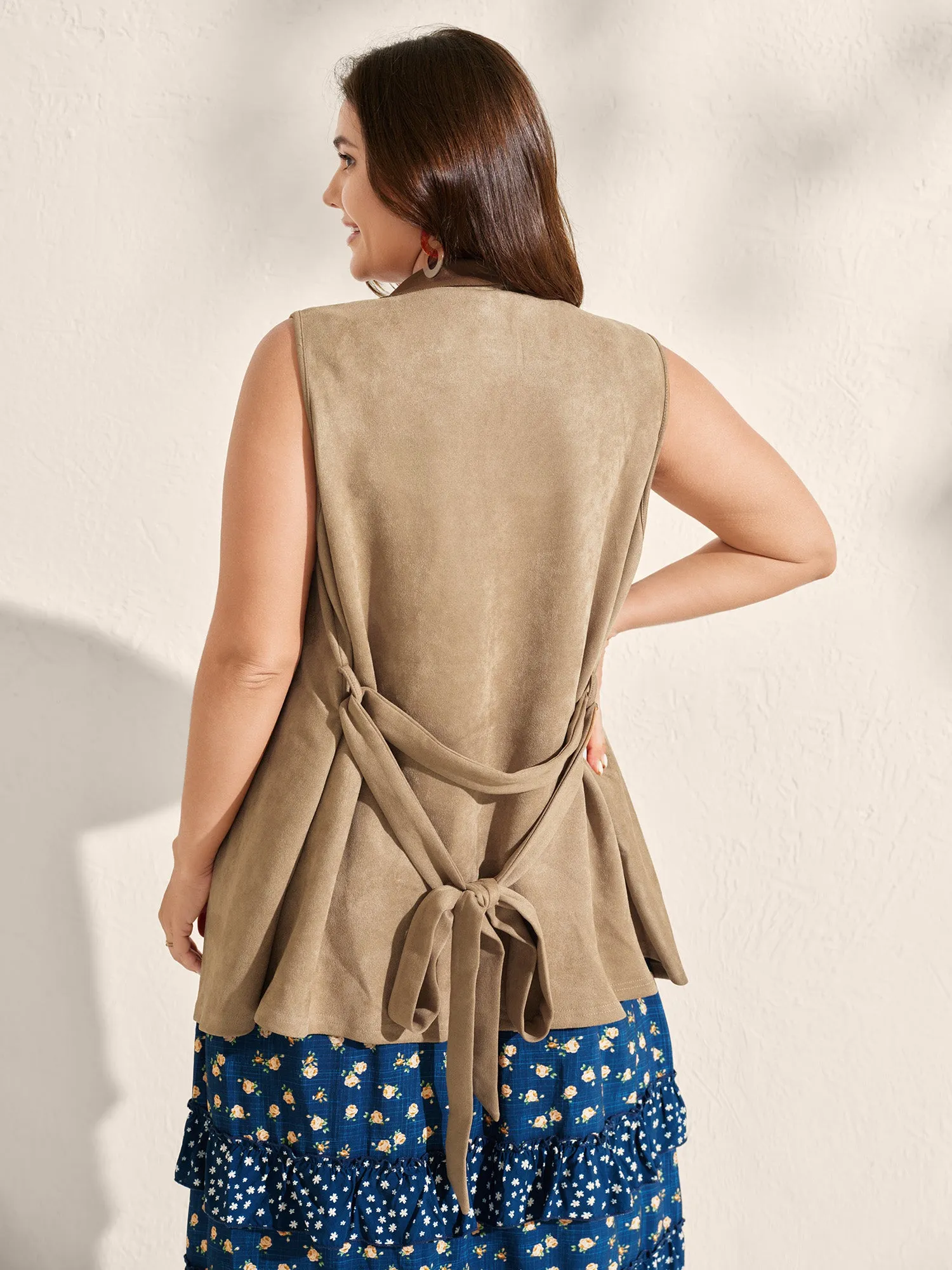 Suede Adjustable Waist Belt Vest sold by Bloomchic product image thumbnail 5