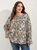 Ornate Print Toothpick Pleats Blouse sold by Bloomchic