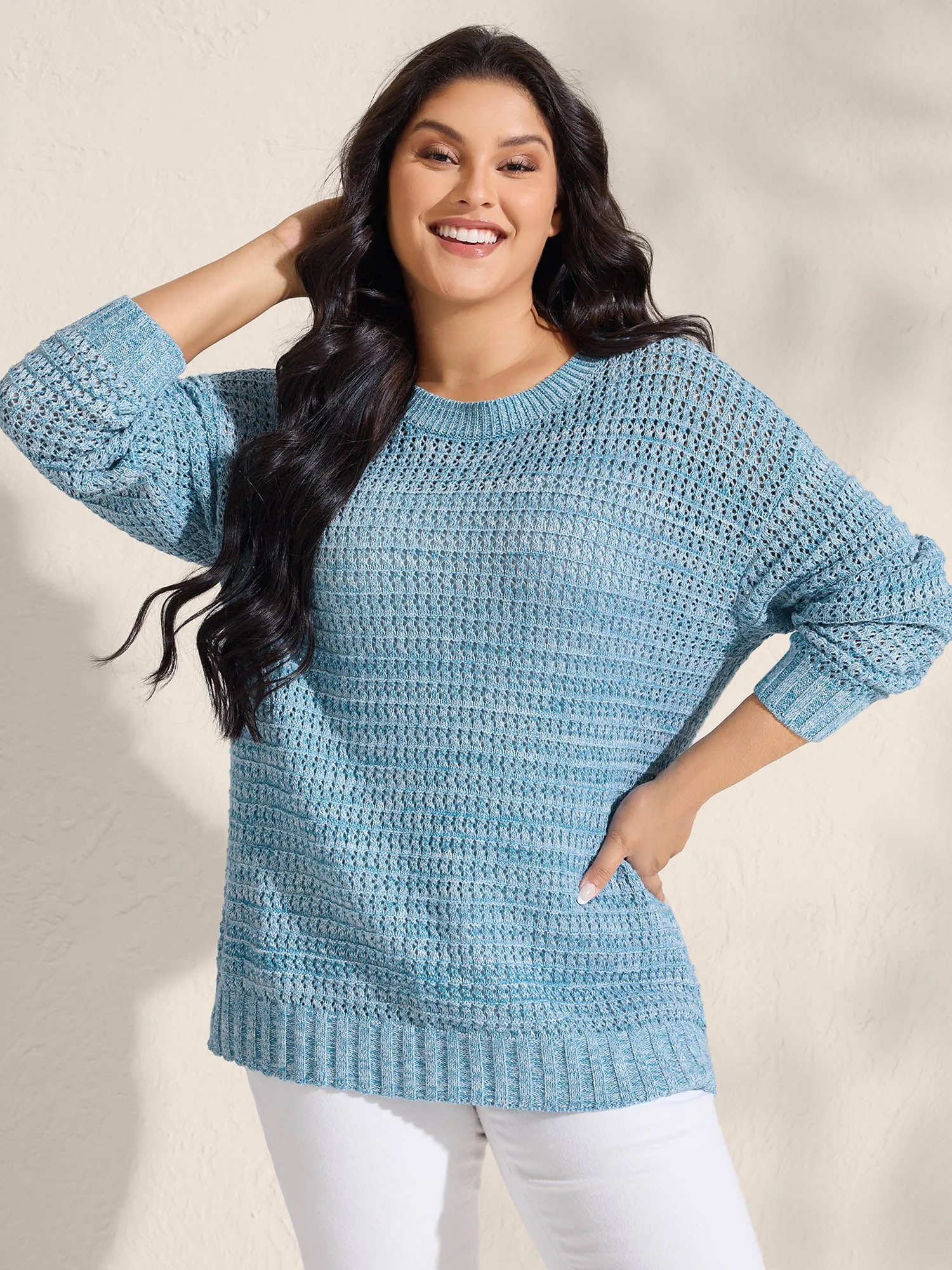 Textured Woven Color Blend Pullover sold by Bloomchic