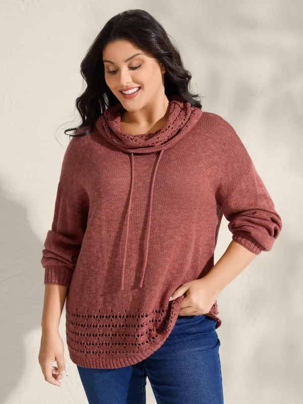 Piled Collar Cut-Out Solid Lightweight Pullover sold by Bloomchic