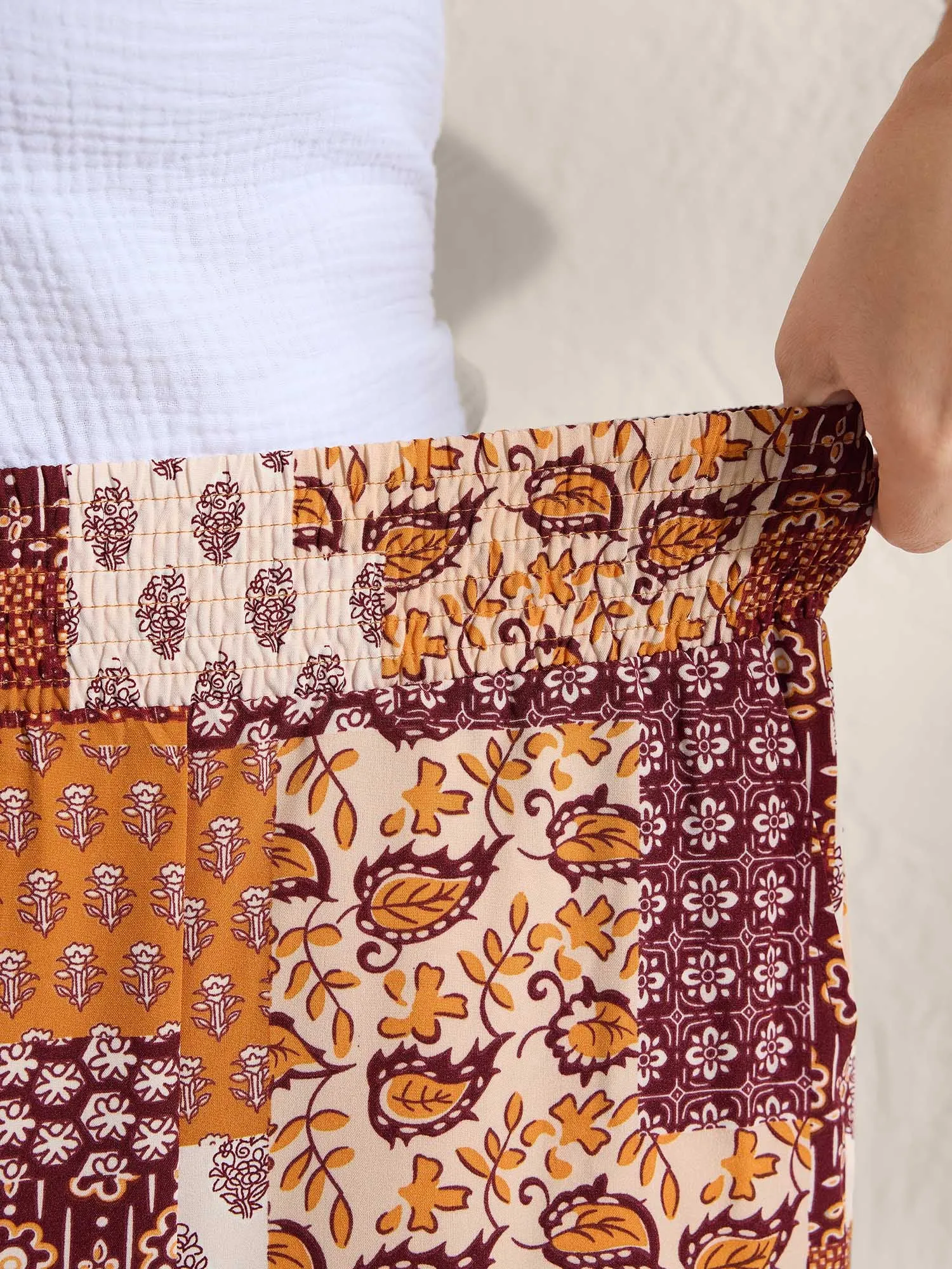 Floral Collage Wide-Leg Flowy Pants sold by Bloomchic product image thumbnail 4