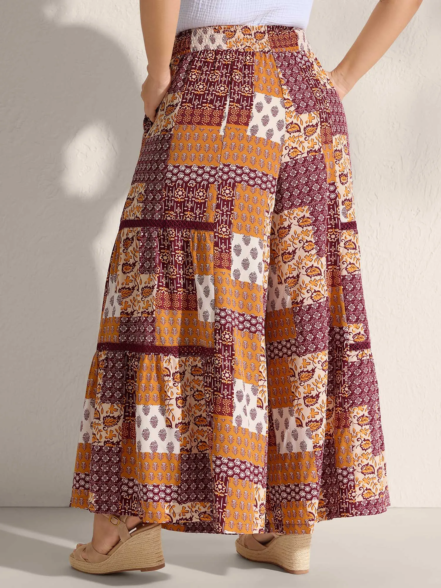 Floral Collage Wide-Leg Flowy Pants sold by Bloomchic product image thumbnail 5