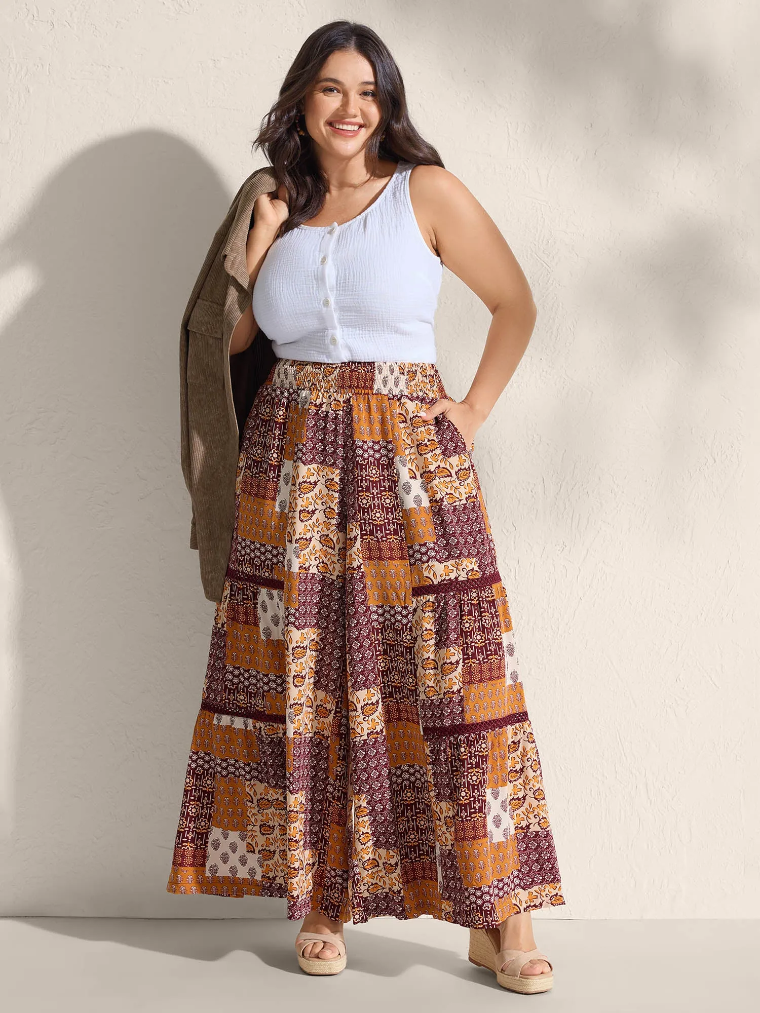 Floral Collage Wide-Leg Flowy Pants sold by Bloomchic product image thumbnail 2