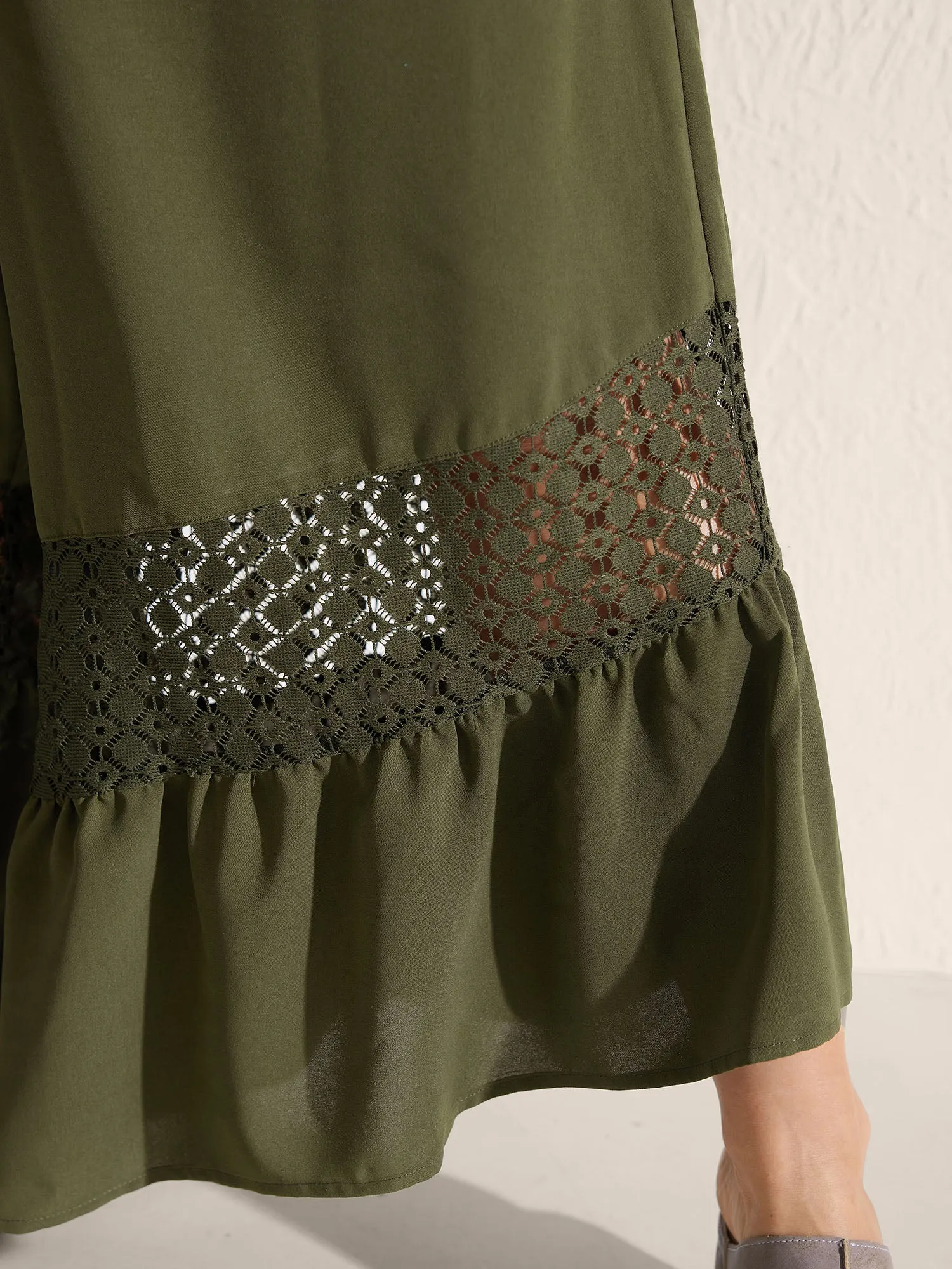 Lace Trim Curvy Tiered Hem Jumpsuit sold by Bloomchic product image thumbnail 4