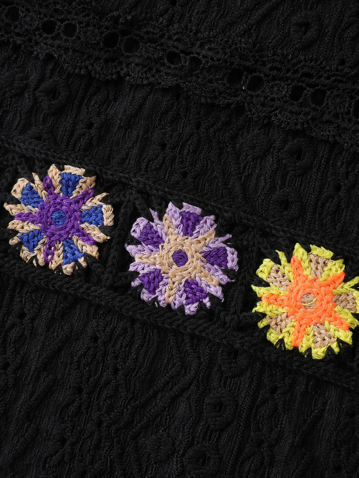 Floral Lace Trim Textured T-Shirt sold by Bloomchic product image thumbnail 5