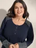 Supersoft Ribbed Button Neckline Fitted T-Shirt sold by Bloomchic